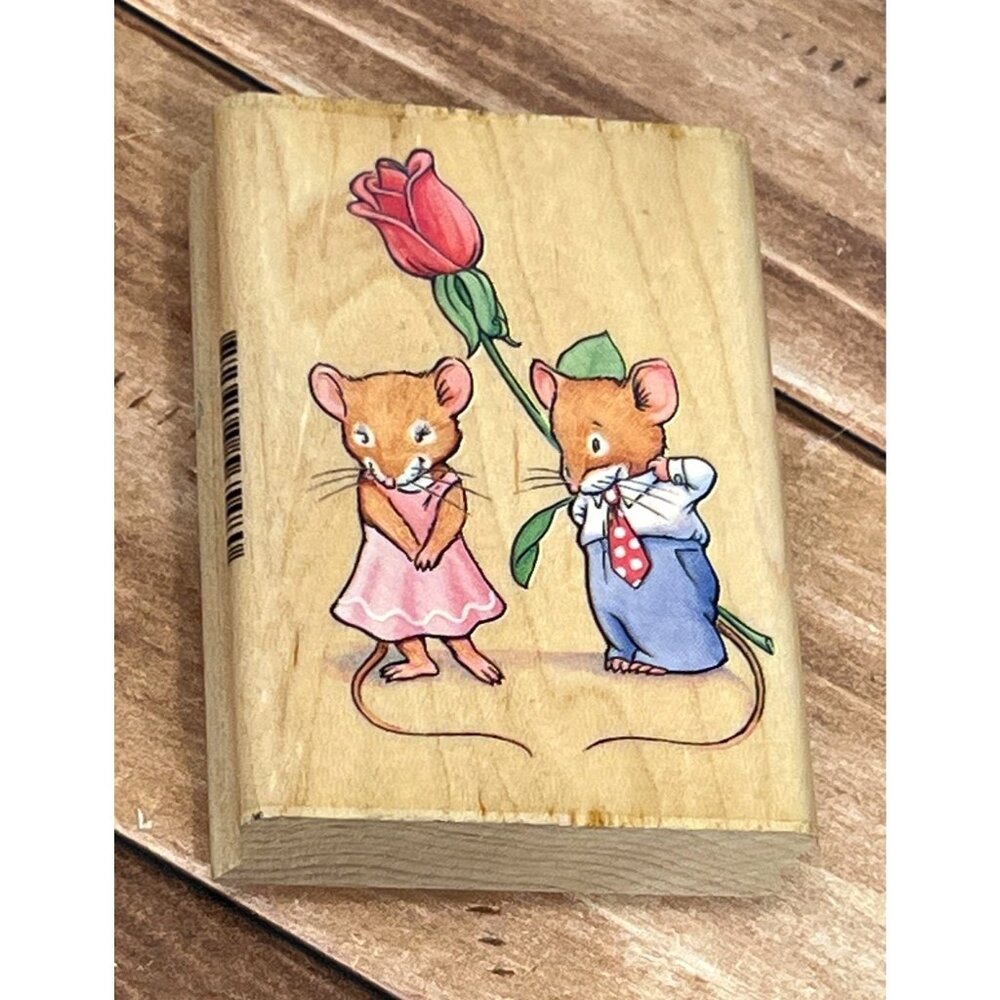 Inkadinkado Town Mouse WOODEN Rubber Stamp BY DAVID SIEKS WARD 1 STUDIOS 6548-N